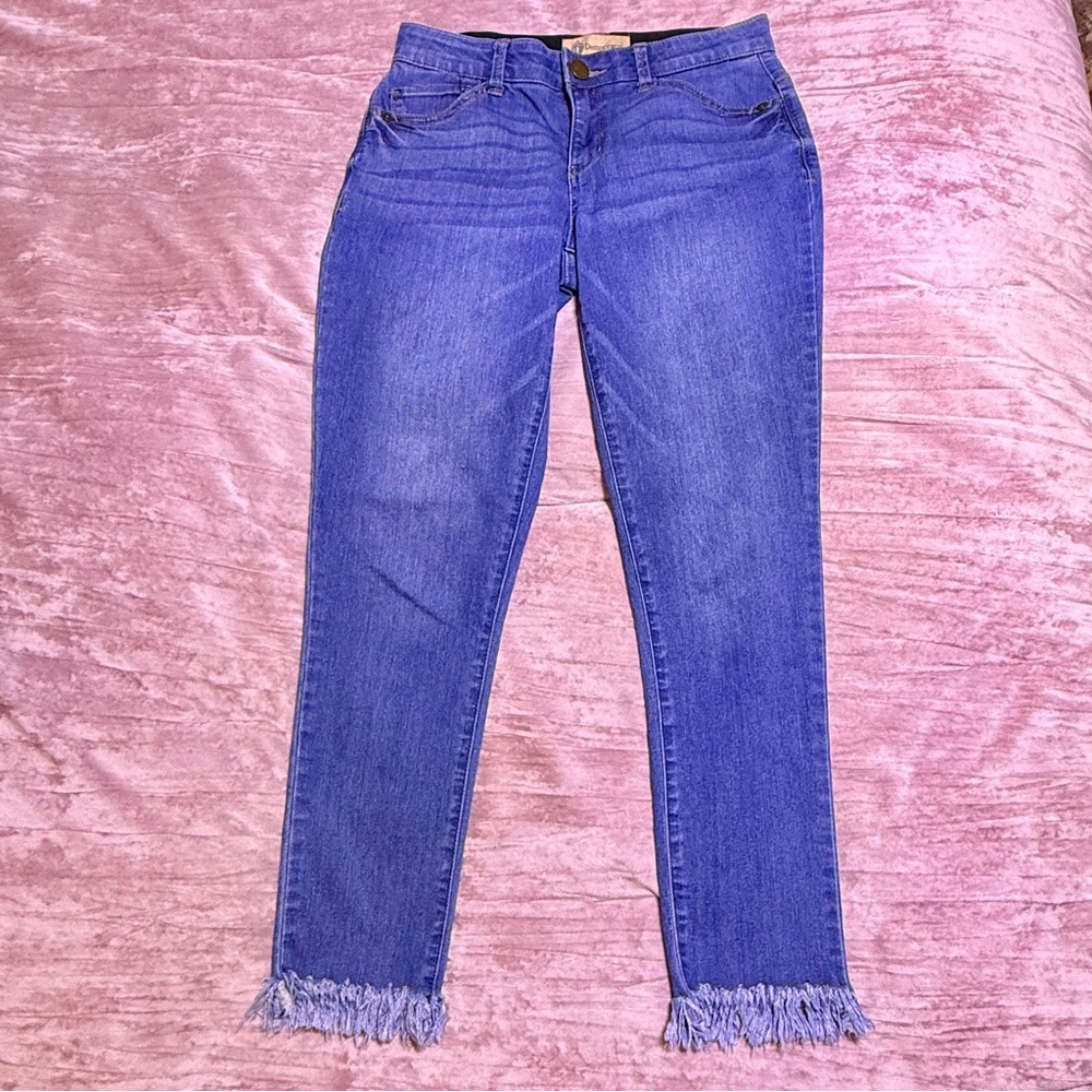 Democracy Women's Cropped Blue Jeans with Frayed Hem, “Ab” technology, 4